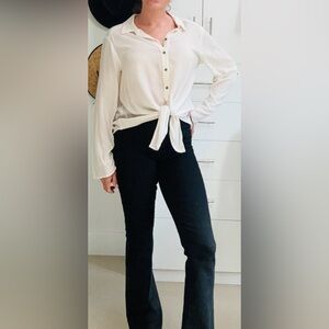 Off white blouse with flattering rouching on the back